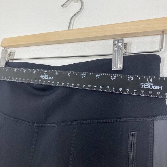 Athleta Pants Womens Medium Petite Black Fleece Lined Leggings Zip Pockets Warm - Picture 8 of 16